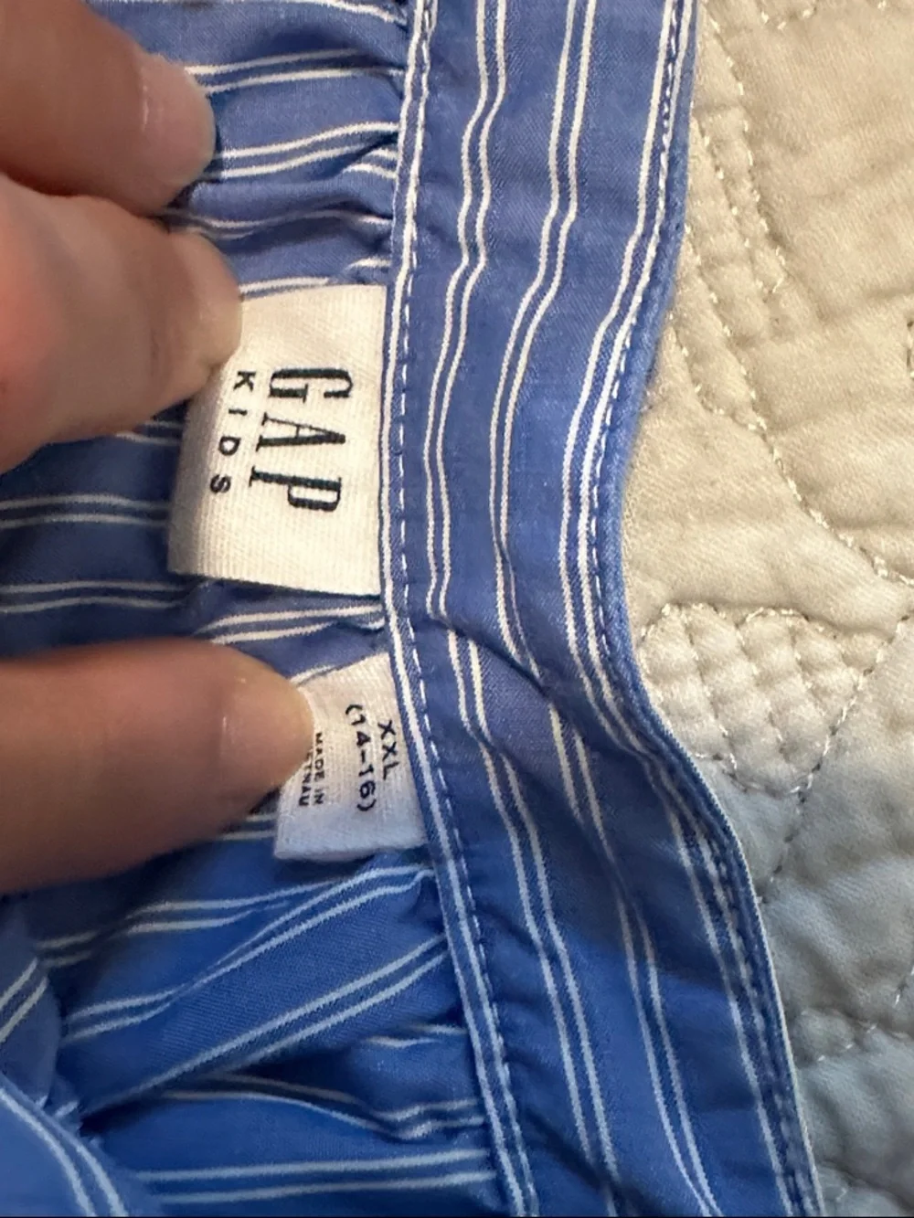 GAP kids girl's Blue Striped Square-Neck Button Front Top